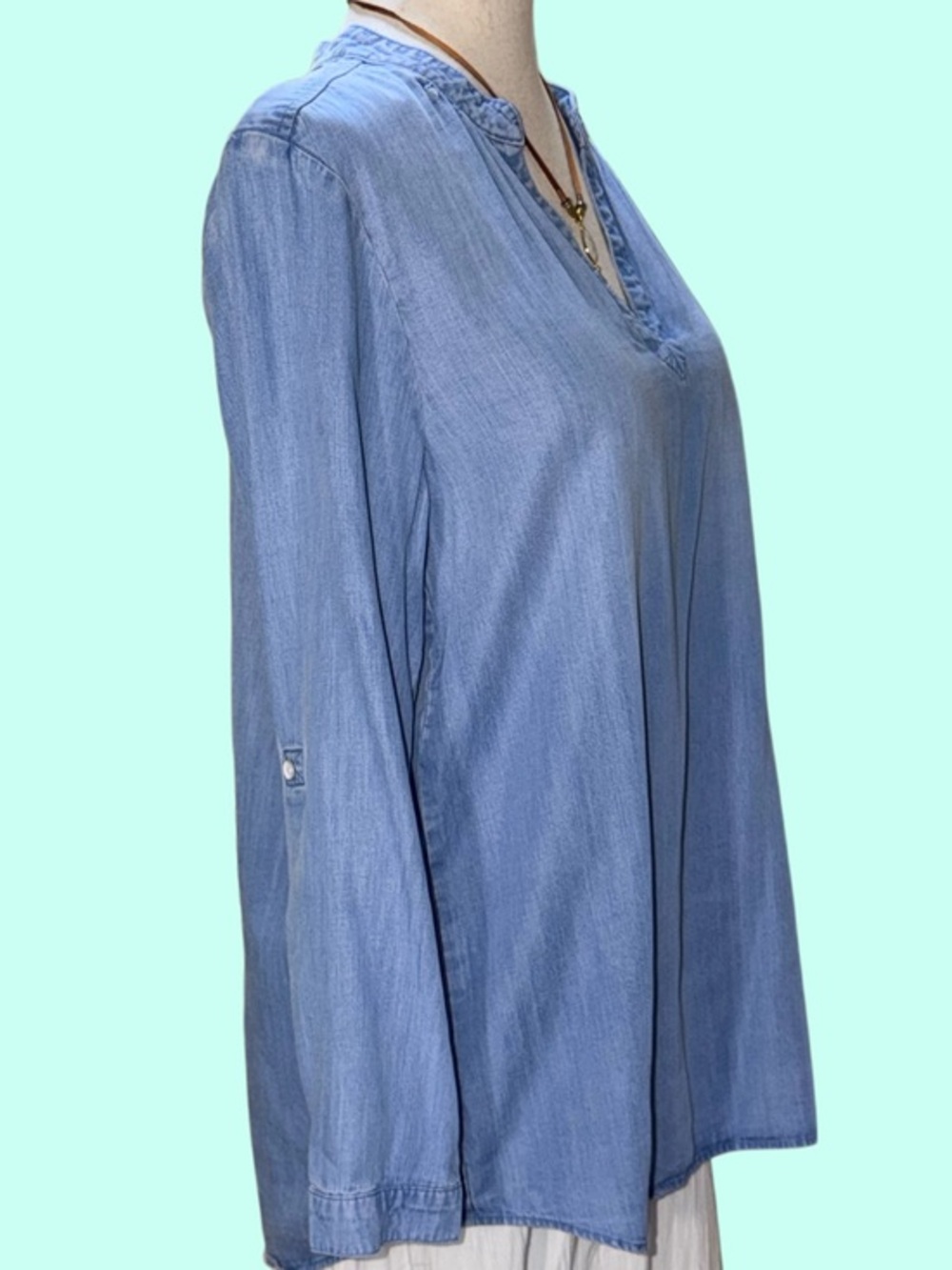 Lyocel Denim Popover Tunic from Side Stitch Los Angeles Size Medium